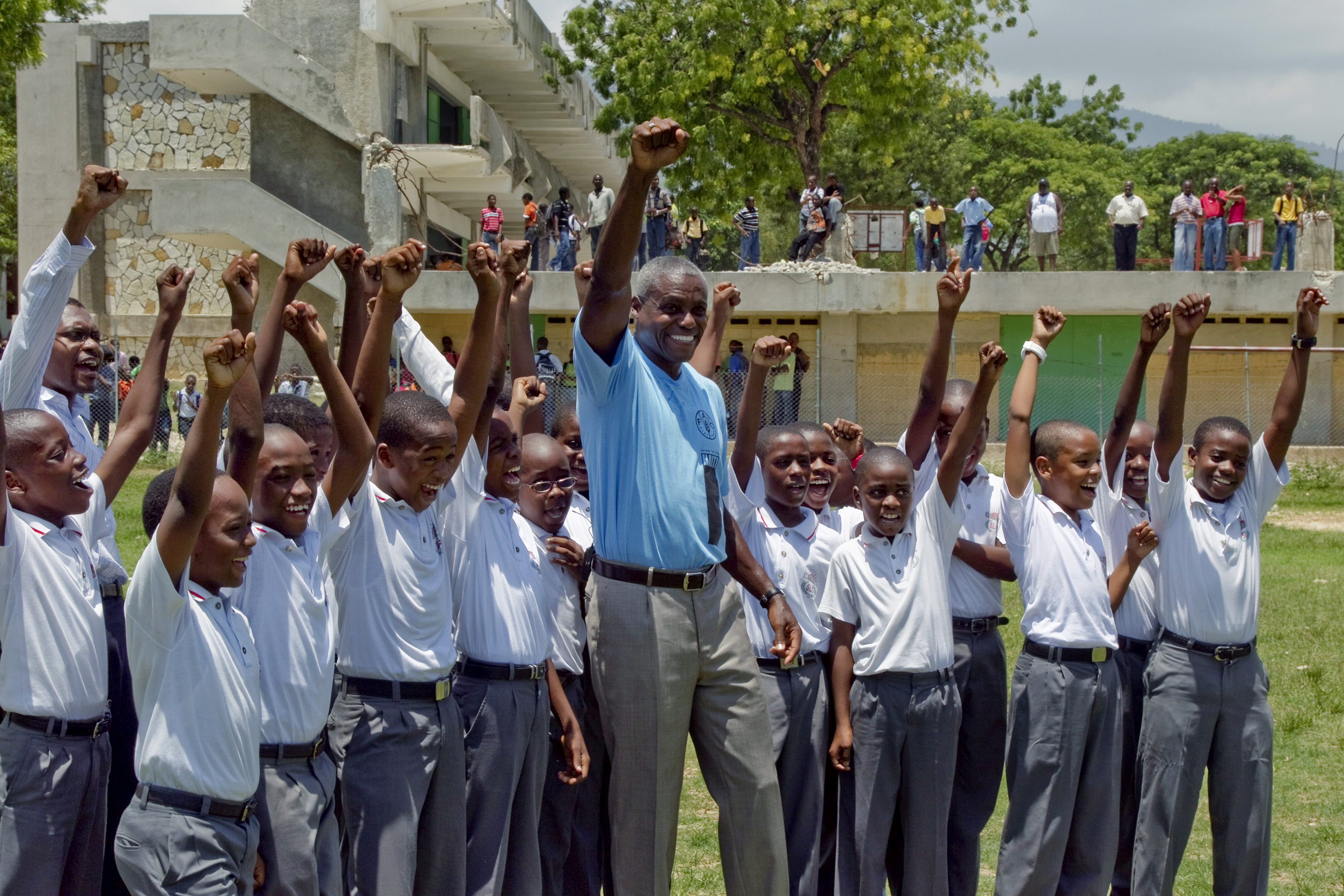 Food and Agriculture Organization Good Will Ambassador Carl Lewis visits Haiti